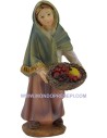 Cm 9 Donna con cesto di frutta Mondo Presepi