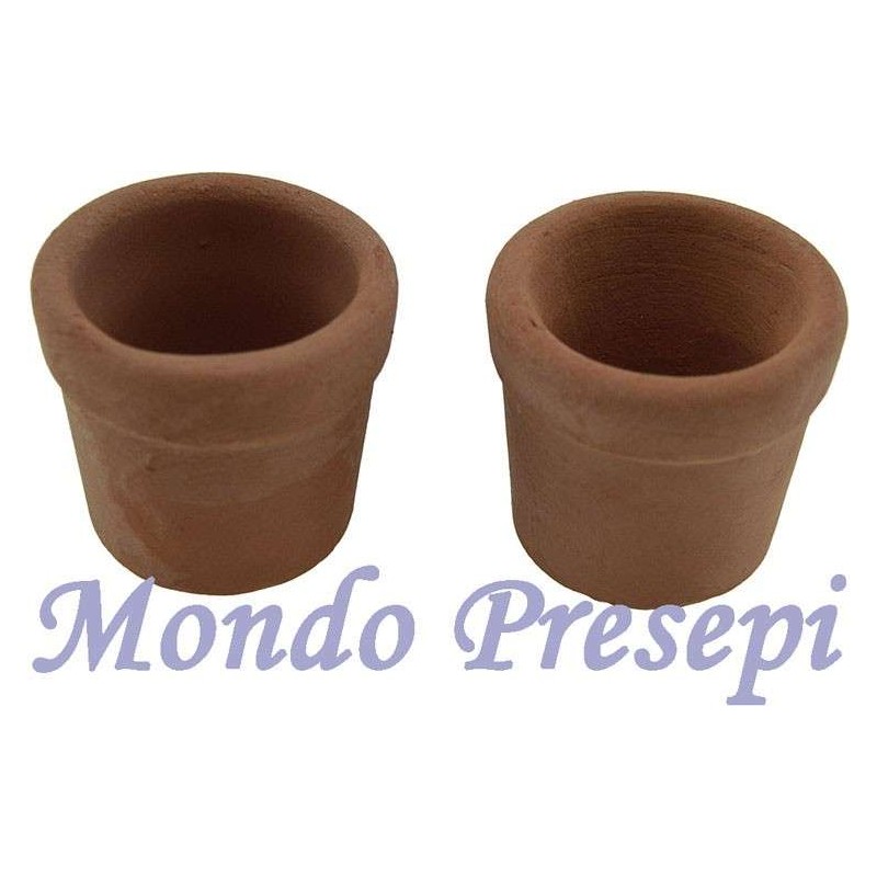 Set 2 vasi in terracotta ø 1,5 cm -Accessori presepe Mondo