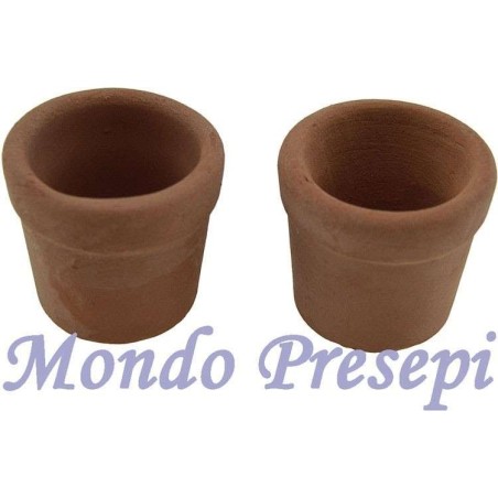 Set 2 vasi in terracotta ø 1,5 cm -Accessori presepe Mondo