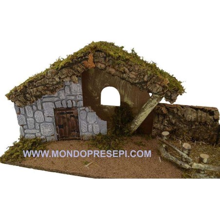 Cabaña vacía de 55x18x24 cm de altura. Mundo Pesebres.