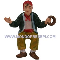 Hombre sentado con rosquilla de 7 cm Euromarchi Mundo Pesebres