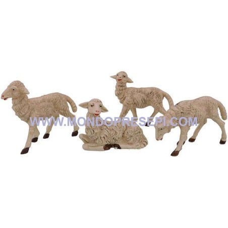 Set 4 pecore per statue cm 20-24 Mondo Presepi