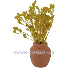 Jarrón de terracota con flores amarillas Mondo Presepi