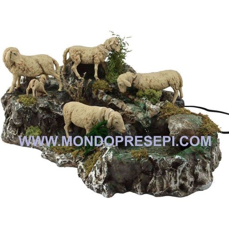 Group the sheep in motion with the stream