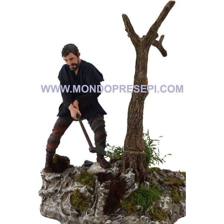 Boscaiolo cm 30 che abbatte l'albero Mondo Presepi