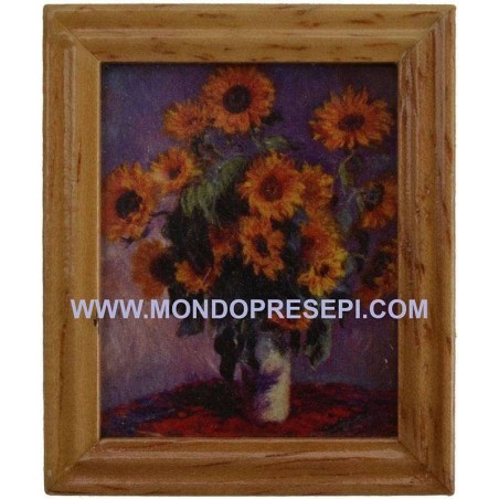 Quadro con girasoli 4,8x5,8 cm Mondo Presepi