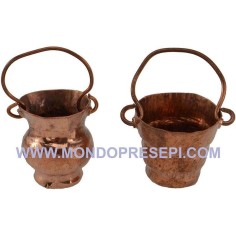 Conjunto de 2 jarras de cobre h. 4 cm Mundo Pesebre