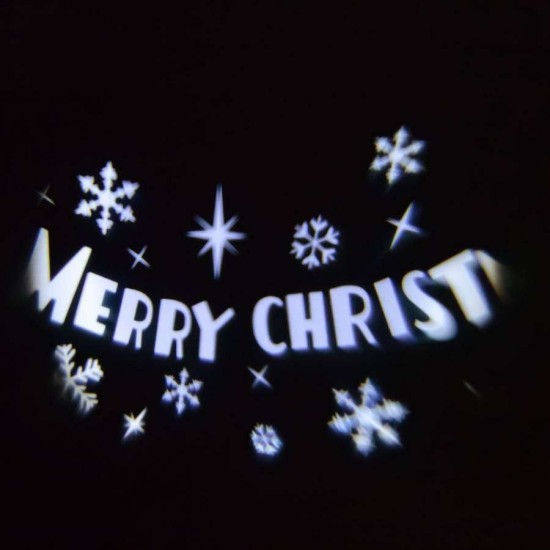 Projector Merry Christmas 1x1w white led outdoor