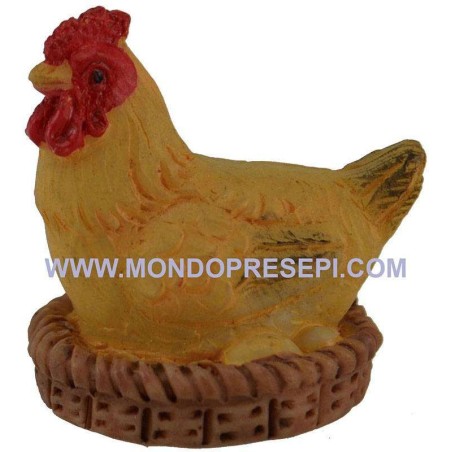 Hen in basket, ø 3,3 cm