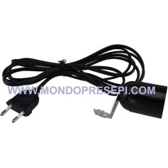 Portalámparas E27 con soporte completo de cable de 3 m y enchufe Mondo.