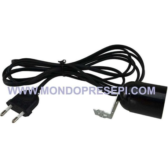 Portalámpara E27 con soporte completo de cable de 3 m y enchufe.