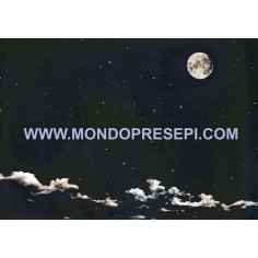 Carta cielo notturna con luna 70x50 cm Mondo Presepi