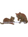 Conjunto de 2 gatos de resina de 2-3 cm