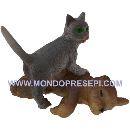Perro y gato cm 3 Mundo Belenes