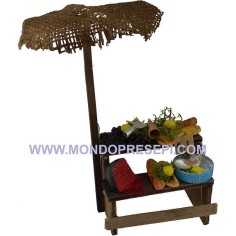 Banco del pesce con ombrellone cm 8x5x5 h. Mondo Presepi 2