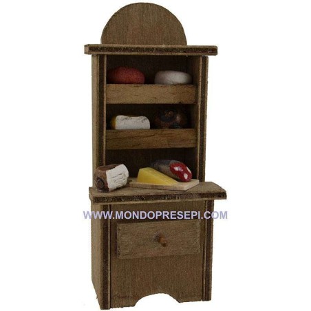 Credenza con cibo cm 5x4x13 h. Mondo Presepi