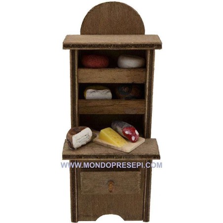 Credenza con cibo cm 5x4x13 h. Mondo Presepi