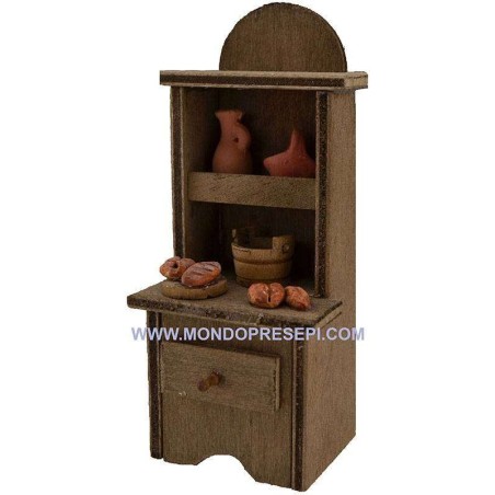 Sideboard with amphorae and bread