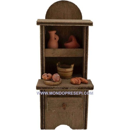 Sideboard with amphorae and bread