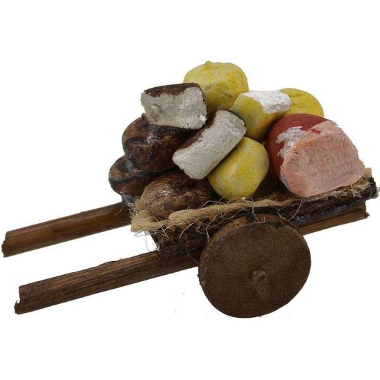 Carretto salumi e formaggi cm 5,5x3x2 h. Mondo Presepi