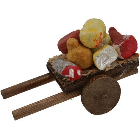 Carro de embutidos y quesos cm 5,5x3x2 h. Mundo Pesebre