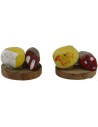 Set 2 taglieri con salame e formaggio ø 1,8 cm Mondo Presepi