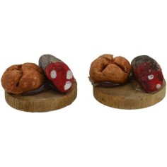 Set of 2 cutting boards with bread and salami ø 1.8 cm