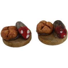 Set of 2 cutting boards with bread and salami ø 1.8 cm 2