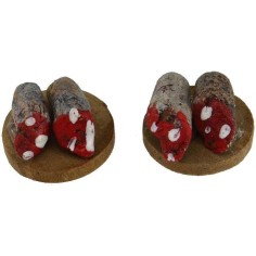 Set 2 taglieri con salami ø 1,8 cm Mondo Presepi 2