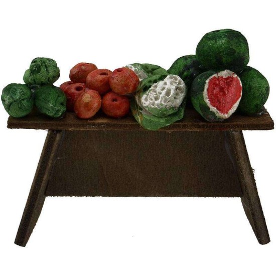 Banco de frutas para belén de 8x2,5x4 cm h. - Artículos para belén Mondo
