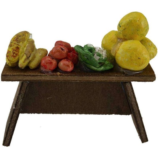 Banco frutta presepe cm 8x2,5x4 h. -Articoli per presepe Mondo