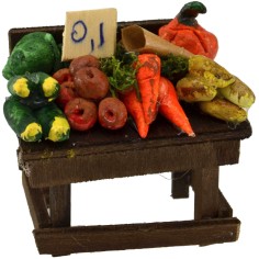 Banco de frutas y verduras cm 6x5x4,5 h. Mundo Pesebres