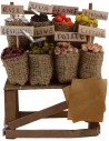 Puesto con sacos de frutas y verduras cm 10x4,5x14 h.
