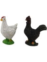 Juego de 2 gallinas de 3,5-4 cm
