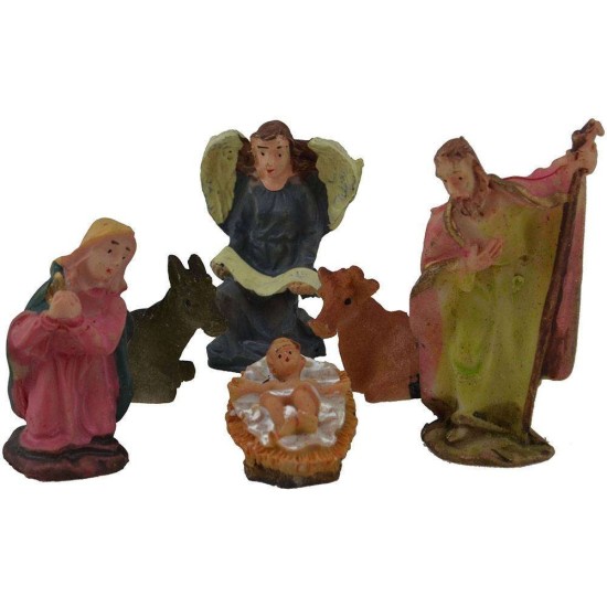 Conjunto de 6 cm de Natividad y Tres Reyes Magos Mundo Pesebres