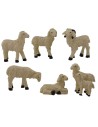 Conjunto de 6 ovejas de resina para estatuas de h. 