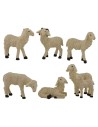 Set of 6 resin sheep for statues h. 