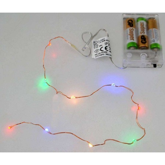 10 Micro LEDs with batteries Multicolor