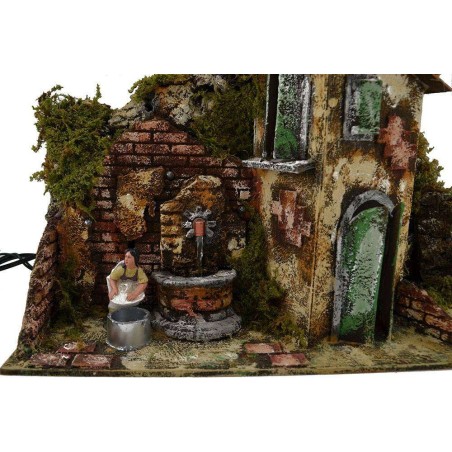 Lavandera en movimiento en la fuente Mondo Presepi