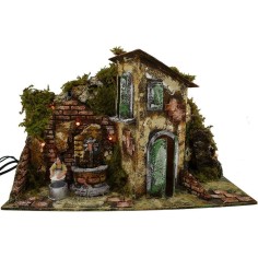 Laundress moving to the fountain