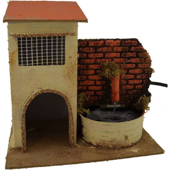 House with working fountain cm 19x13,5x18 h.