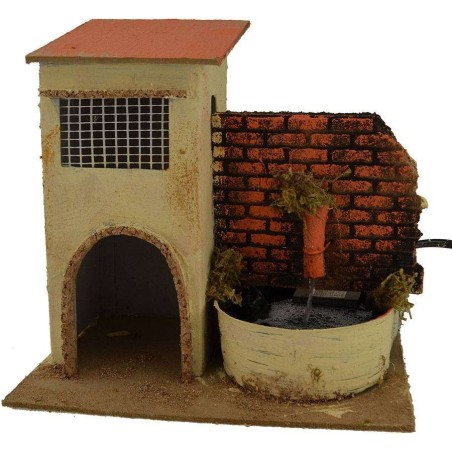House with working fountain cm 19x13,5x18 h.