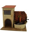 Casa con fontana funzionante cm 19x13,5x18 h. Mondo Presepi