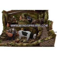 Escena de belén con 4 movimientos 12 cm Mondo Presepi 2