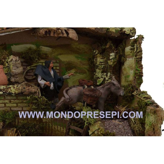 Scena presepe con 4 movimenti 11-12 cm