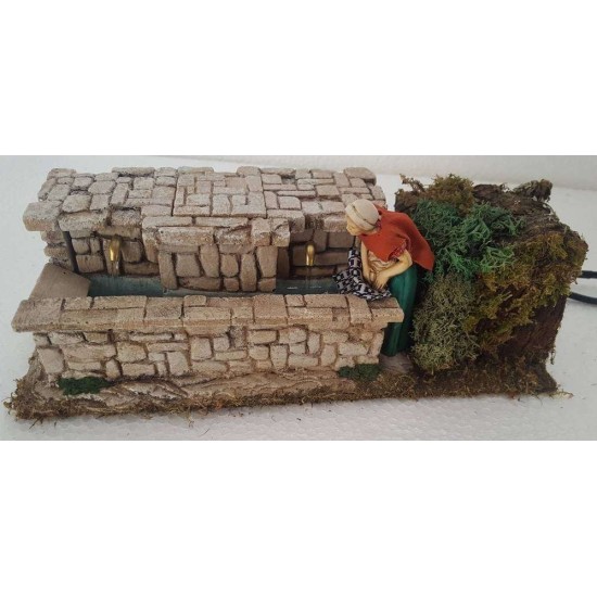 Lavandera en movimiento con lavadero Mundo Pesebres