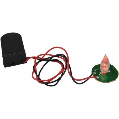Efecto fuego pesebre con LED parpadeante con llama a pilas.