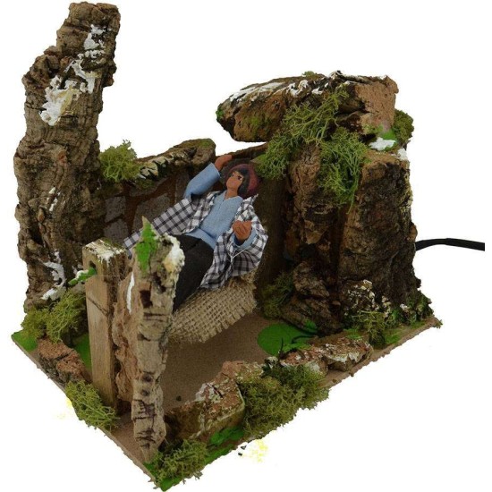 Man resting on hammock on the go