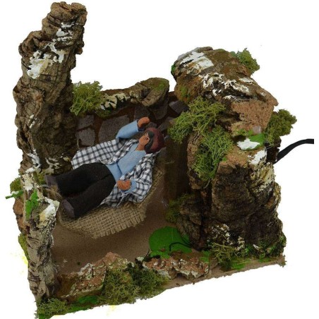 Man resting on hammock on the go