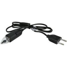 Portalámparas con cable y enchufe + lámpara fuego pesebre cm 5